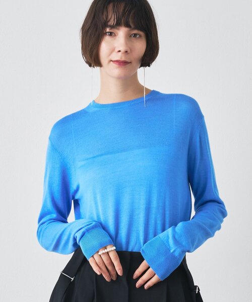 Whim Gazette(ウィムガゼット)の「16Gクルーネックプルオーバー(ニット/セーター・レディース・ライトベージュ/グレー/ブルー系その他・FREE)」の3枚目の写真