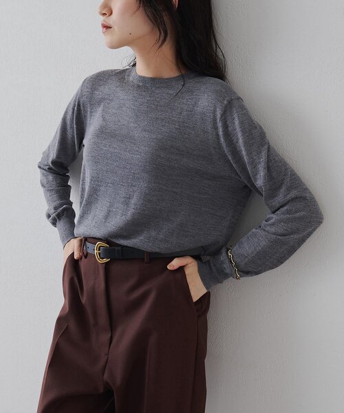 Whim Gazette(ウィムガゼット)の「16Gクルーネックプルオーバー(ニット/セーター・レディース・ライトベージュ/グレー/ブルー系その他・FREE)」の20枚目の写真