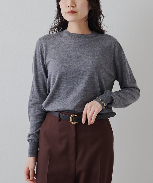 Whim Gazette(ウィムガゼット)の「16Gクルーネックプルオーバー(ニット/セーター・レディース・ライトベージュ/グレー/ブルー系その他・FREE)」の19枚目の写真