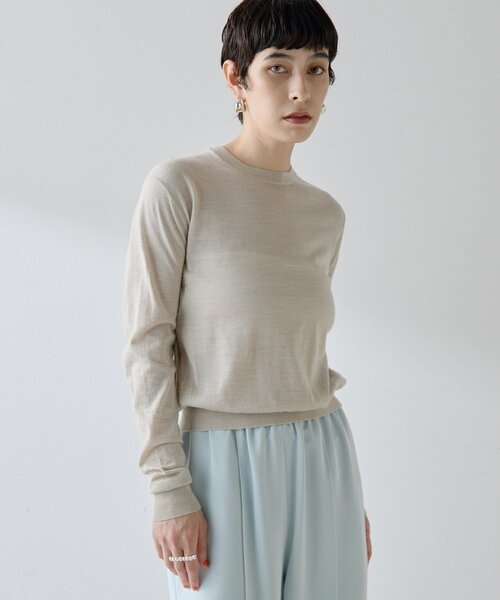 Whim Gazette(ウィムガゼット)の「16Gクルーネックプルオーバー(ニット/セーター・レディース・ライトベージュ/グレー/ブルー系その他・FREE)」の15枚目の写真