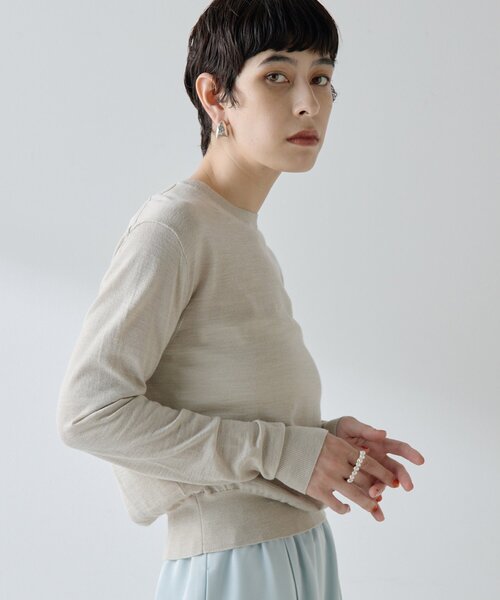 Whim Gazette(ウィムガゼット)の「16Gクルーネックプルオーバー(ニット/セーター・レディース・ライトベージュ/グレー/ブルー系その他・FREE)」の14枚目の写真