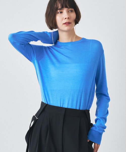 Whim Gazette(ウィムガゼット)の「16Gクルーネックプルオーバー(ニット/セーター・レディース・ライトベージュ/グレー/ブルー系その他・FREE)」の4枚目の写真