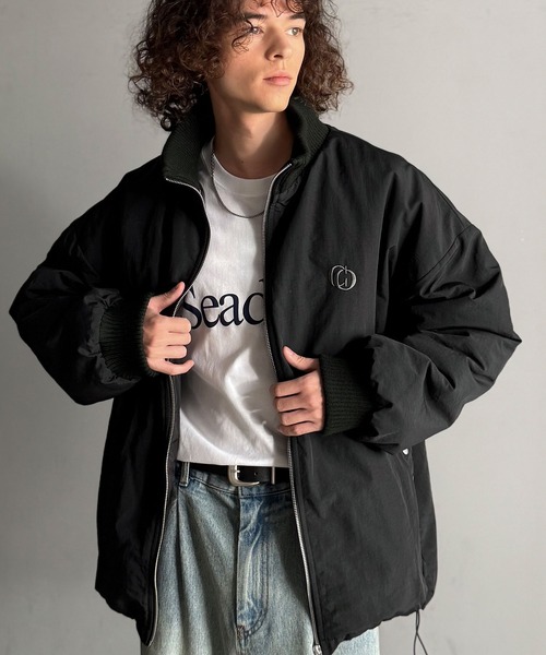 セール】「防寒高機能。」リブハイネック中綿入りモンスターオーバー