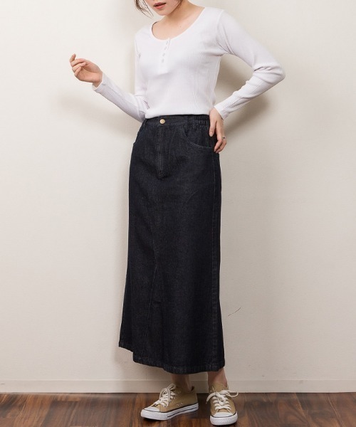 RCD(アールシーディー)の「ヘンリーネックランダムリブTシャツ(Tシャツ/カットソー・レディース・ホワイト/杢グレー/ブラック・M/L/LL/3L/4L)」の11枚目の写真