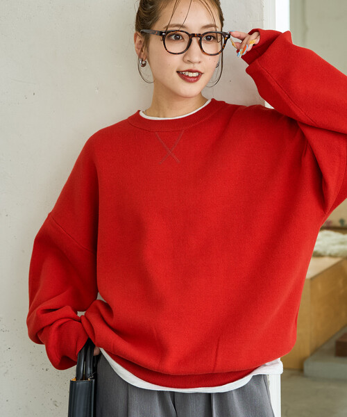 【mer☆です★】 限定展開 スウェット ライク プルオーバー（ニット/セーター