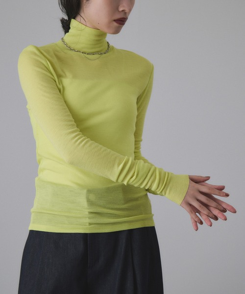 アダムエロペ（ADAM ET ROPE’）/ウォッシャブルウールタートルネックカットオフプルオーバー セール】ウォッシャブルウールタートルネックカットオフプルオーバー