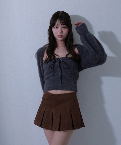 M DOLLY(エムドリー)の「ribbon soffice knit tops / リボンソッフィチェニットトップス(ニット/セーター・レディース・ベージュ/ブラック/グレー・FREE)」の11枚目の写真