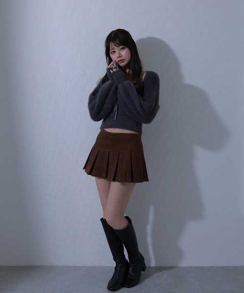 M DOLLY(エムドリー)の「ribbon soffice knit tops / リボンソッフィチェニットトップス(ニット/セーター・レディース・ベージュ/ブラック/グレー・FREE)」の12枚目の写真