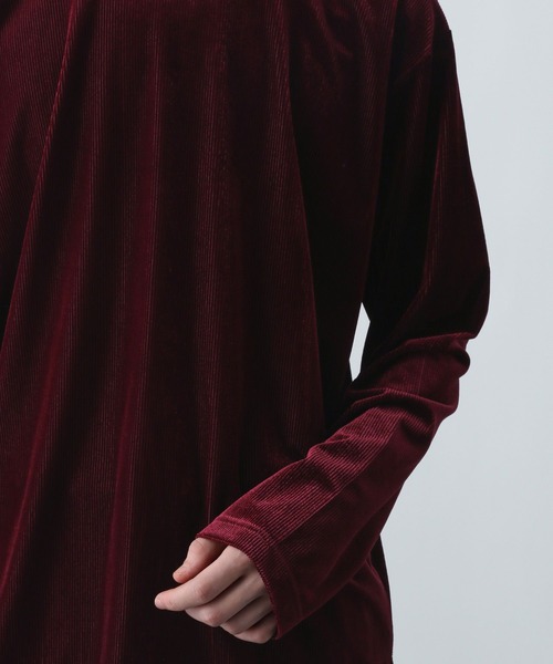 HARE（ハレ）の「ユルネックベロアカットソー(HARE)（Tシャツ/カットソー・メンズ・ブラック/レッド・SMALL/MEDIUM）」の13枚目の写真