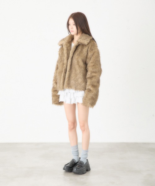 タグ付き新品未使用❣️フィラ　ふわモコ♡フェイクファースコート　Mサイズ セール】【日本限定】FAKE FUR COAT / フェイクファーコート（その他