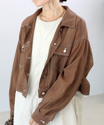 Aletta vita（アレッタビータ）の「カラーステッチシアージャケット（その他アウター）」