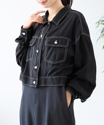 Aletta vita（アレッタビータ）の「カラーステッチシアージャケット（その他アウター）」