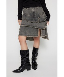 RONDOM HEM CUT OFF デニムスカート