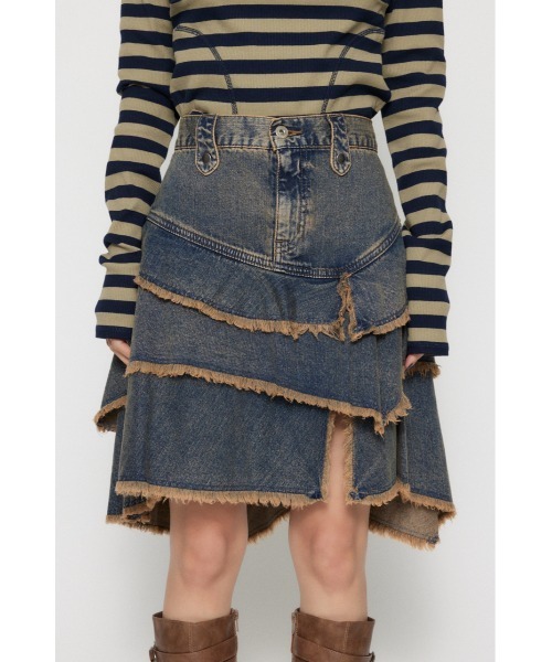 LAGUA GEM（ラグアジェム）の「RONDOM HEM CUT OFF デニムスカート（デニムスカート・レディース・ブラック/ブルー・MEDIUM/SMALL/X-SMALL）」の9枚目の写真