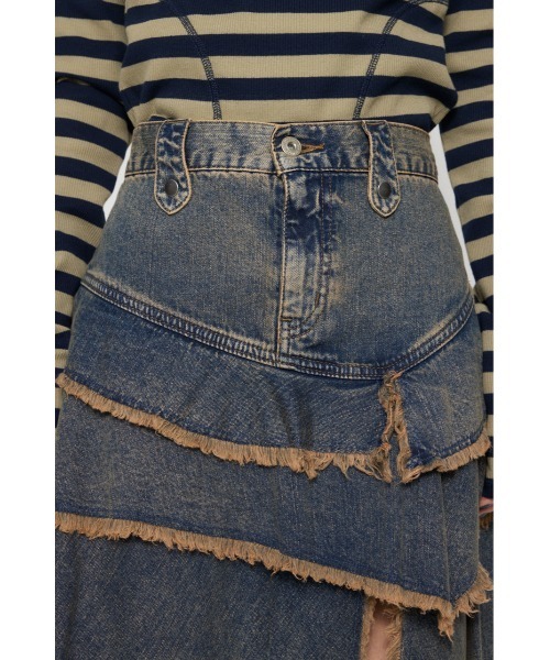LAGUA GEM（ラグアジェム）の「RONDOM HEM CUT OFF デニムスカート（デニムスカート・レディース・ブラック/ブルー・MEDIUM/SMALL/X-SMALL）」の12枚目の写真