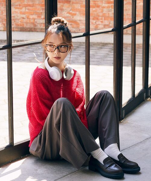 earth music&ecology（アースミュージックアンドエコロジー）の「ふんわりシアープルオーバー（Tシャツ/カットソー・レディース・グレー/ブラック/アイボリー/レッド・FREE）」の7枚目の写真