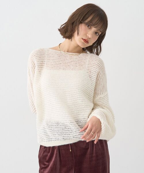 earth music&ecology（アースミュージックアンドエコロジー）の「ふんわりシアープルオーバー（Tシャツ/カットソー・レディース・グレー/ブラック/アイボリー/レッド・FREE）」の12枚目の写真