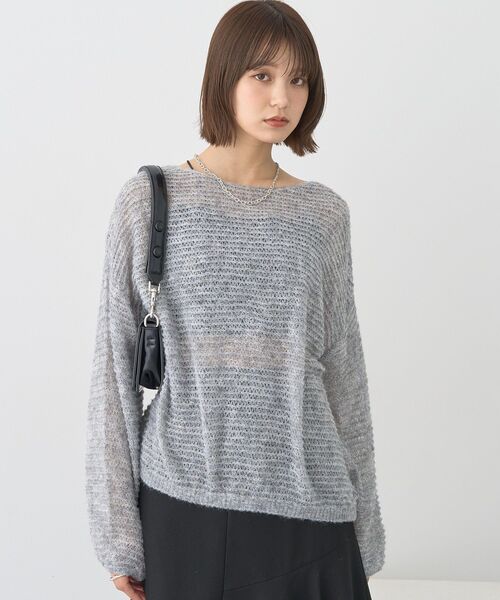 earth music&ecology（アースミュージックアンドエコロジー）の「ふんわりシアープルオーバー（Tシャツ/カットソー・レディース・グレー/ブラック/アイボリー/レッド・FREE）」の17枚目の写真