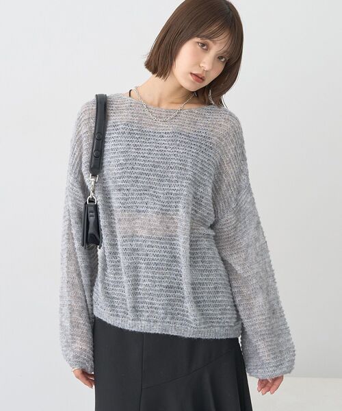 earth music&ecology（アースミュージックアンドエコロジー）の「ふんわりシアープルオーバー（Tシャツ/カットソー・レディース・グレー/ブラック/アイボリー/レッド・FREE）」の18枚目の写真