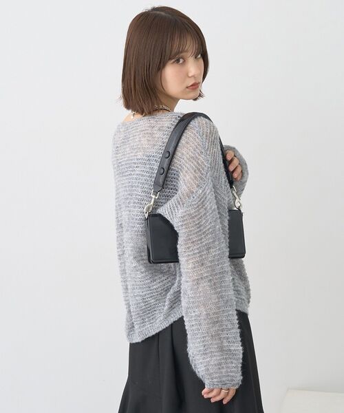 earth music&ecology（アースミュージックアンドエコロジー）の「ふんわりシアープルオーバー（Tシャツ/カットソー・レディース・グレー/ブラック/アイボリー/レッド・FREE）」の19枚目の写真