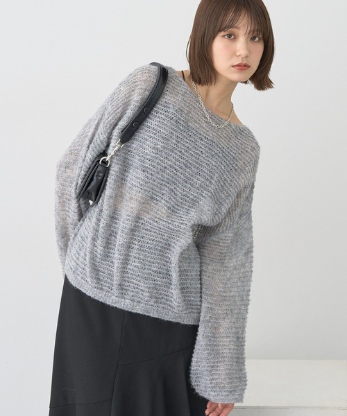 earth music&ecology（アースミュージックアンドエコロジー）の「ふんわりシアープルオーバー（Tシャツ/カットソー・レディース・グレー/ブラック/アイボリー/レッド・FREE）」の3枚目の写真