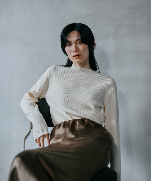 LEPSIM（レプシィム）の「12ゲージハイネックリブプルオーバー2　582379（ニット/セーター・レディース・オフホワイト/チャコールグレー/レッド/ブラック/ホワイト×ブラック・FREE）」の19枚目の写真