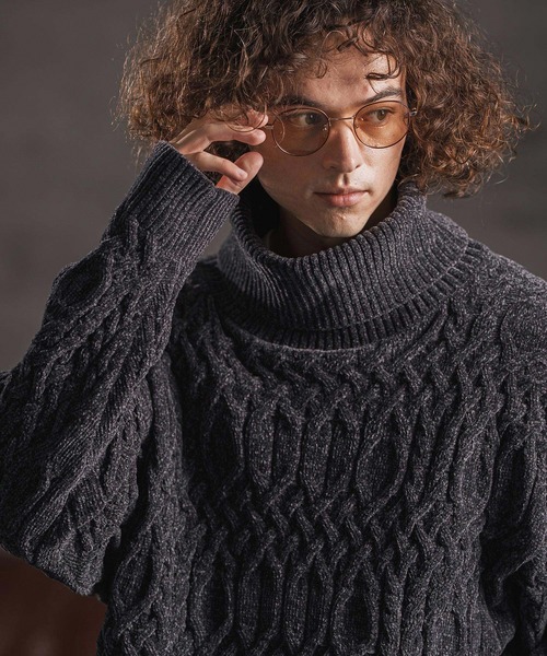 mn3184- モール風タートルネックセーター(25183CM)（ニット