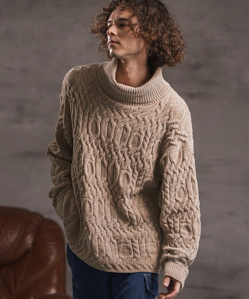 mn3184- モール風タートルネックセーター(25183CM)（ニット