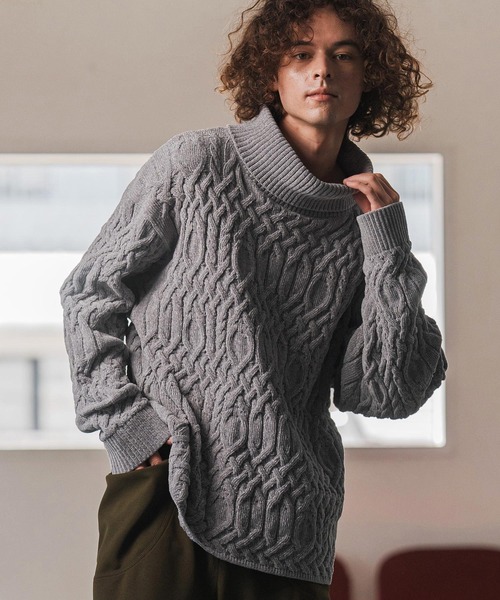 mn3184- モール風タートルネックセーター(25183CM)（ニット