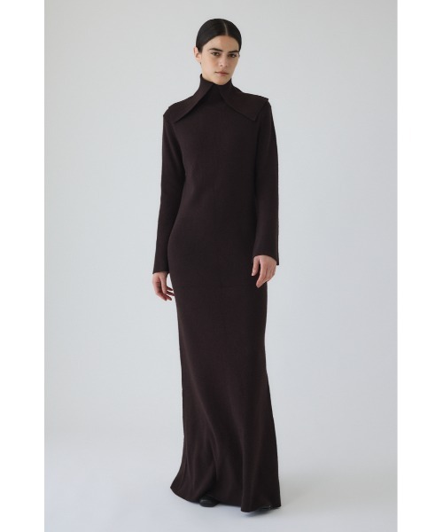 RIM.ARK(リムアーク)の「Long high collar knit dress ロングハイカラーニットドレス(ドレス・レディース・ブラウン/ブラック/チャコールグレー・36/38)」の21枚目の写真