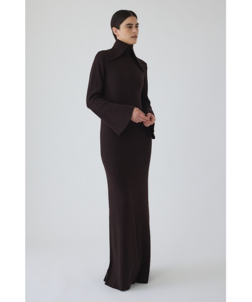 RIM.ARK(リムアーク)の「Long high collar knit dress ロングハイカラーニットドレス(ドレス・レディース・ブラウン/ブラック/チャコールグレー・36/38)」の22枚目の写真
