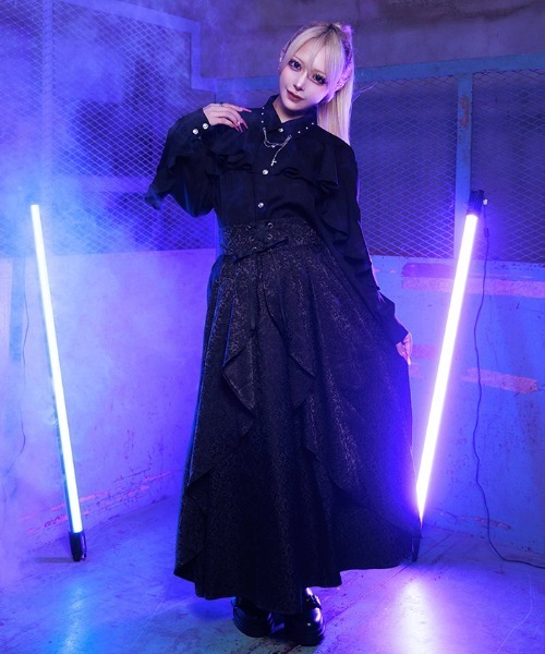 ラッフルジャカードロングスカート（スカート）｜NIBBLE POISON