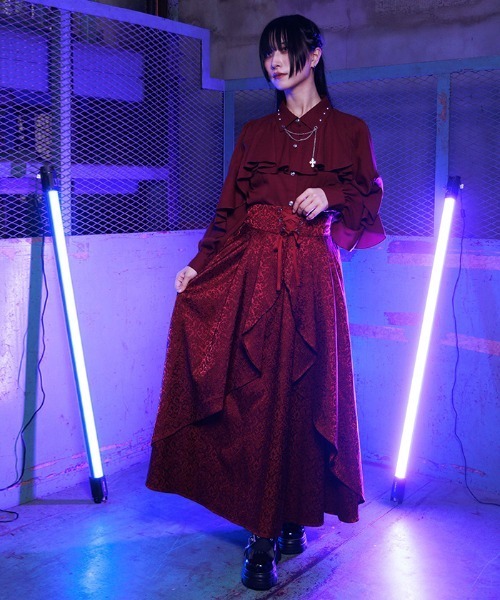 ラッフルジャカードロングスカート（スカート）｜NIBBLE POISON