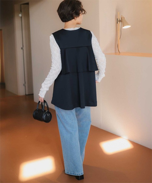 titivate（ティティベイト）の「バックフレアAラインベスト（ベスト・レディース・ブラック/ホワイト系その他/ネイビー・L/M/S）」の20枚目の写真