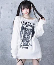Amilige | ワッフルコウモリプリントトップス(Tシャツ/カットソー)