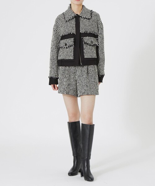 LOVELESS(ラブレス)の「ツイードタックショートパンツ(その他パンツ・レディース・チャコールグレー・34/36)」の4枚目の写真