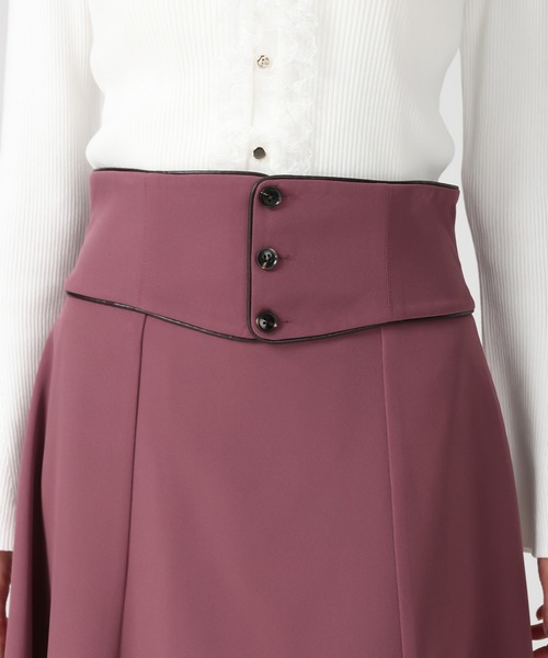 セール】2025秋冬新作 パイピングコルセットベルトAラインスカート