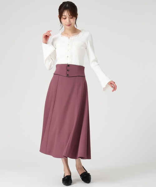 MISCH MASCH(ミッシュマッシュ)の「パイピングコルセットベルトAラインスカート(スカート・レディース・ブラック/ピンク/ブラウン・M/S)」の17枚目の写真