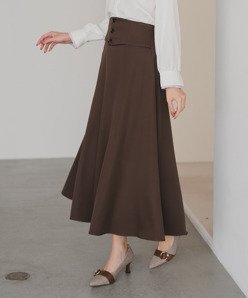 セール】2025秋冬新作 パイピングコルセットベルトAラインスカート