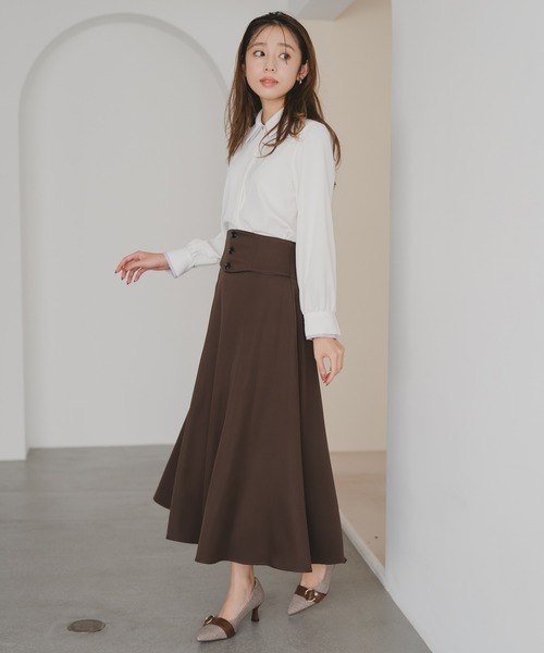 MISCH MASCH(ミッシュマッシュ)の「パイピングコルセットベルトAラインスカート(スカート・レディース・ブラック/ピンク/ブラウン・M/S)」の22枚目の写真