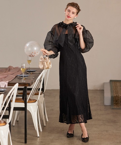 BONLECILL noir】2wayビッグリボンシアーボレロ＆レースマーメイド