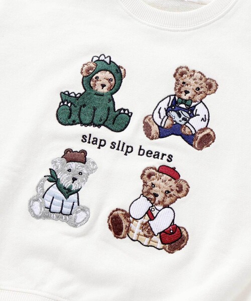 SLAP SLIP（スラップスリップ）の「アニマルいろいろクマさん刺しゅうトレーナー(80~130cm)（スウェット・キッズ・オフホワイト/ネイビー/レッド・120cm/80ｃｍ/110cm/100cm/130cm/90cm）」の6枚目の写真