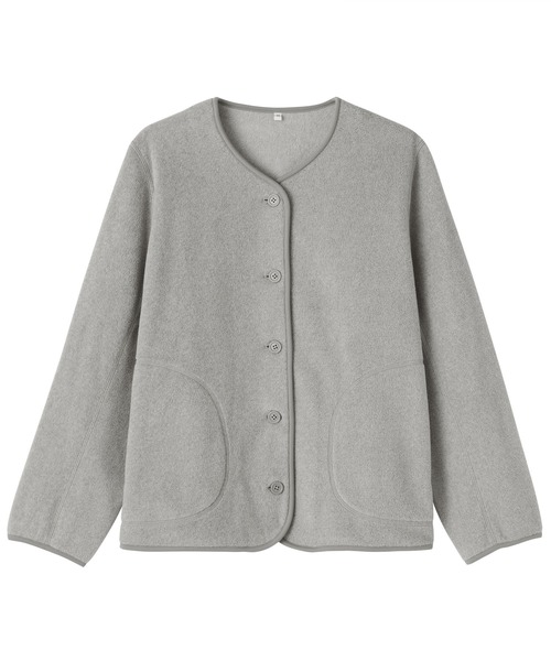 無印良品(ムジルシリョウヒン)の「婦人 素材に還るフリースカーディガン(カーディガン/ボレロ・レディース・オートミール/カーキ系/グレー/ブラック/スモークピンク/ブラウン系・S/M/L/XL)」の11枚目の写真