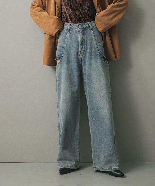 セール】『WEB/一部店舗限定サイズ』サイドカットアウトデニム（デニム