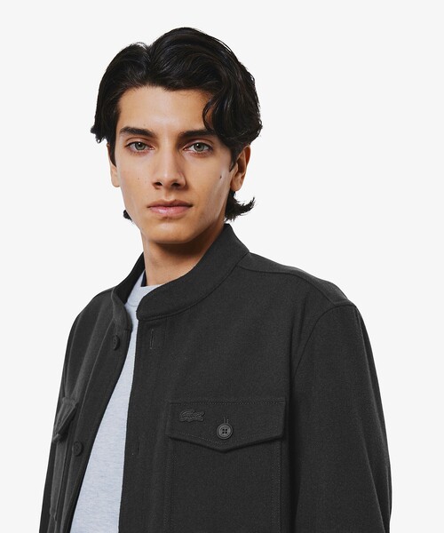 セール】ウールブレンドメルトン スタンドカラーシャツブルゾン