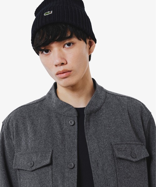 LACOSTE(ラコステ)の「ウールブレンドメルトン スタンドカラーシャツブルゾン(シャツ/ブラウス・メンズ・チャコールグレー/グレー/ブラック・40/38/39/41)」の5枚目の写真