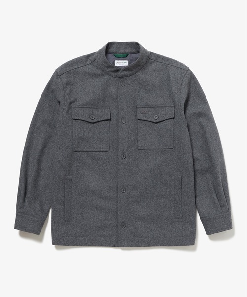 LACOSTE(ラコステ)の「ウールブレンドメルトン スタンドカラーシャツブルゾン(シャツ/ブラウス・メンズ・チャコールグレー/グレー/ブラック・40/38/39/41)」の6枚目の写真