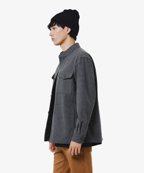 LACOSTE(ラコステ)の「ウールブレンドメルトン スタンドカラーシャツブルゾン(シャツ/ブラウス・メンズ・チャコールグレー/グレー/ブラック・40/38/39/41)」の7枚目の写真