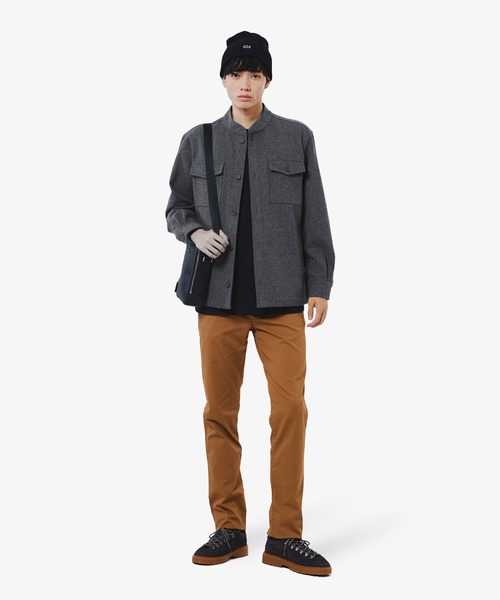 LACOSTE(ラコステ)の「ウールブレンドメルトン スタンドカラーシャツブルゾン(シャツ/ブラウス・メンズ・チャコールグレー/グレー/ブラック・40/38/39/41)」の8枚目の写真