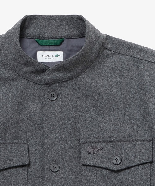 LACOSTE(ラコステ)の「ウールブレンドメルトン スタンドカラーシャツブルゾン(シャツ/ブラウス・メンズ・チャコールグレー/グレー/ブラック・40/38/39/41)」の10枚目の写真